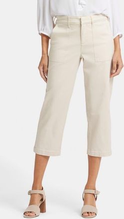 NYDJ Straight Leg Stretch Twill Utility Capri Pants in White Creek at Nordstrom, Size 14P
