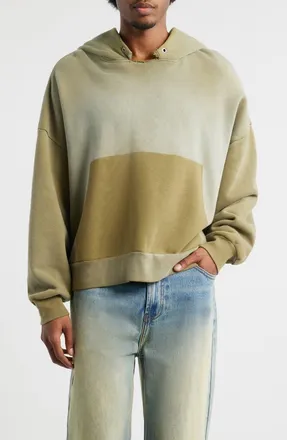 Elwood Oversize Cut Throat Hoodie in Olive at Nordstrom, Size Xx-Large