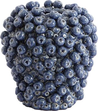 Light & Living Vaso De Cer&aacute;mica Light & Living Berries Azul Oscuro - &Oslash;25,5x27 Cm
