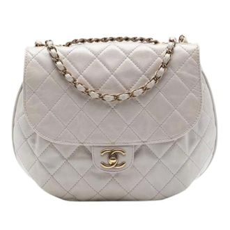 Chanel Pre-owned Vintage Quilted Crossbody Bag - Dames - Pre-owned - Grijs - Maat: ONE Size Leer