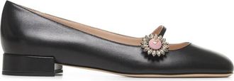 Valentino Garavani Stijlvolle Handtas - Dames - Ballerinas - Zwart - 38 1/2 EU - Leer - Schoenen