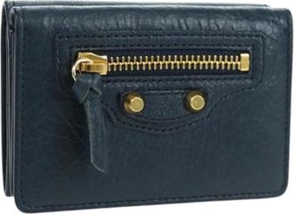 Balenciaga Pre-owned Wallets, female, Blue, Size: ONE SIZE Pre-owned Vintage Trifold Wallet