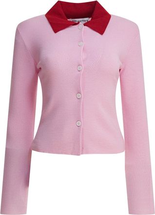 Self Portrait Wool Cardigan Knitwear Rosa-Donna