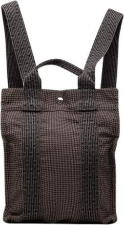 Herm&egrave;s Pre-owned Herline PM Rugzak - Dames - Vintage Rugzakken - Grijs - ONE Size - Vintage