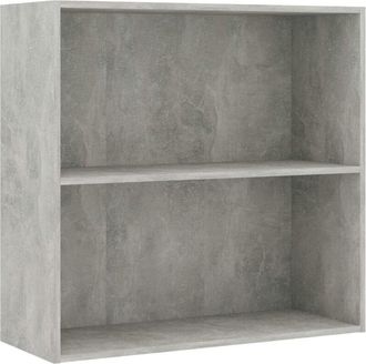 vidaXL Vidaxl - Libreria 2 Ripiani Grigio Cemento 80x30x76,5 Legno Multistrato