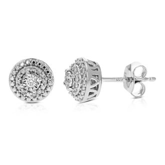 Vir Jewels 1/10 cttw Lab Grown Diamond Composite Earrings in Sterling Silver With Push Backs For Women