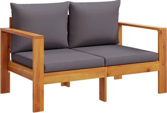 vidaXL Sof&aacute; De Jard&iacute;n 2 Plazas Con Cojines Madera Maciza De Acacia Vidaxl