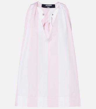 Jacquemus Norma striped cotton poplin top