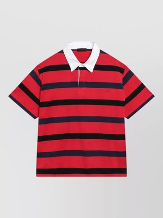 Prada striped polo shirt short sleeves collar