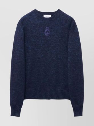 Alexander McQueen ribbed crew neck m&eacute;lange wool sweater