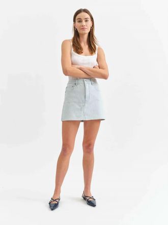 Daze Denim Malibu Mini Skirt In Blue Bell Stripe