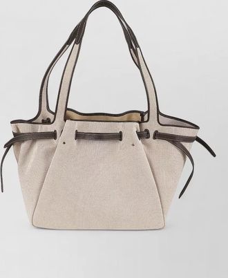 Tory Burch romy canvas tote bag structured shape