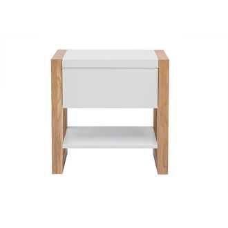 Miliboo Mesa De Noche Blanco Y Roble Armel