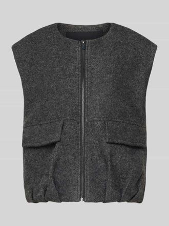OPUS Weste mit Rei&szlig;verschluss Modell Womaya in Mittelgrau Melange, Gr&ouml;&szlig;e 34