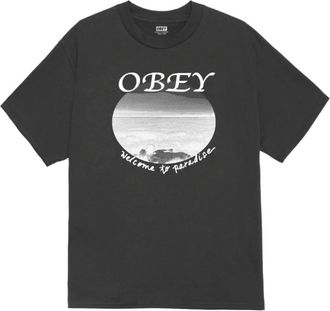 Obey Vintage Paradise Tee met Front Print - Heren - T-shirts - Zwart - M - Katoen - Tops