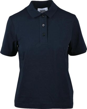Alpha Studio Polo Stretch - Dames - Polos - Blauw - L - Katoen - Tops