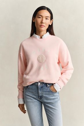 GANT Women Graphic Crew Neck Sweatshirt (XXL) APRICOT PINK