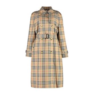 Burberry Dames, Mantels, Beige, Maat: XS Leer