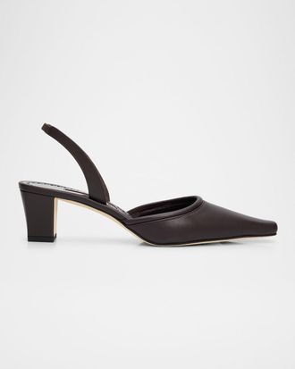 Manolo Blahnik 50mm Vendona Leather Slingback Pumps