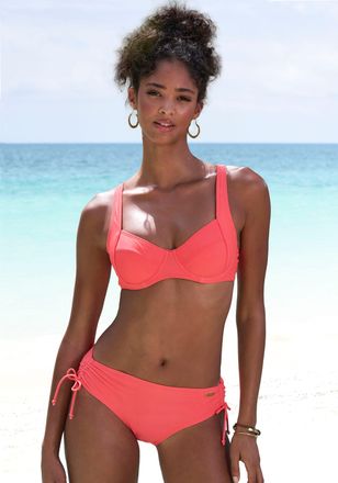 Lascana B&uuml;gel-Bikini-Top LASCANA Lolo, Damen, Gr. 36, Cup B, orange (koralle), Recycling-Polyamid, unifarben, Bikini-Oberteile B&uuml;gel-Bikini-Top, in modischer 
