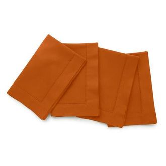 Solino Home Linen Dinner Napkins - Cotton Linen Hemstitch, 20 x 20 in Cinnamon at Nordstrom, Size Large