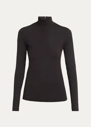 Akris Mock Neck Long-Sleeve Jersey Top