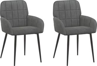 vidaXL Sillas De Comedor 2 Uds. Terciopelo Gris Oscuro Vidaxl