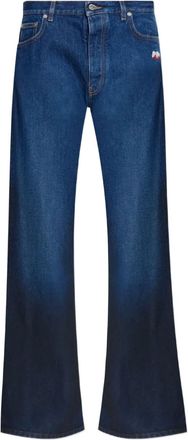 Off-white Jeans con logo ricamato - Blu