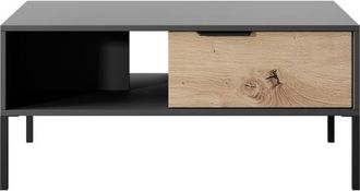 AKL FURNITURE Mesa de centro efecto madera Beige