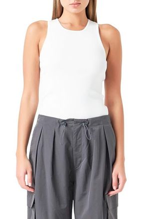 Grey Lab Racerback Rib Sweater Tank in Cream at Nordstrom, Size X-Small