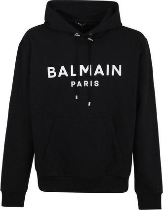 Balmain Paris Logo Printed Hoodie, Size Medium