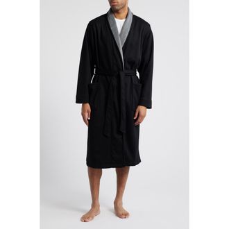 Nordstrom Essential Fleece Lined Robe in Black at Nordstrom Rack, Size X-Large/xx-Large
