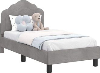 vidaXL Estructura De Cama Para Ni&ntilde;os Peque&ntilde;os Con Cabecera Gris Claro Vidaxl