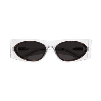Alaia Aa0085s Angular Transparent Acetate Sunglasses with Tortoiseshell Detail