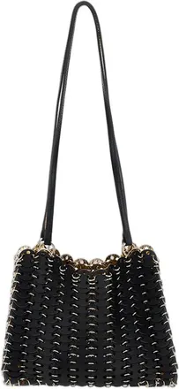 Paco Rabanne Sequined Shoulder Bag With Structured Shape And Leather Handles