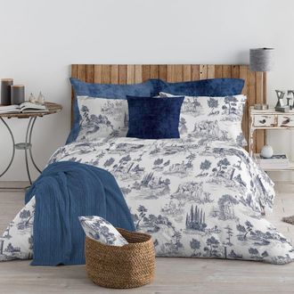 EL CABALLO Funda nórdica 100% algodón azul 220x220 cm