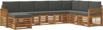 vidaXL Conjunto De Sof&aacute;s De Exterior 6 Uds. Natural Y Antracita Vidaxl