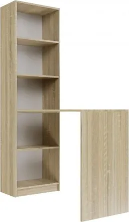 Topeshop Topeshop - Kaffi - Escritorio Con Librer&iacute;a De Estilo Escandinavo - 50x125x181 - 5 Estantes