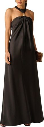 Adrianna Papell Stretch Satin Long Dress