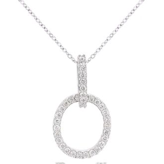 Diamant L'éternel 9ct witgouden diamanten hanger en ketting met een lengte van 46 cm