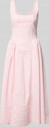 Oh April Midikleid mit Karree-Ausschnitt Modell Arwen in Rosa, Gr&ouml;&szlig;e XL