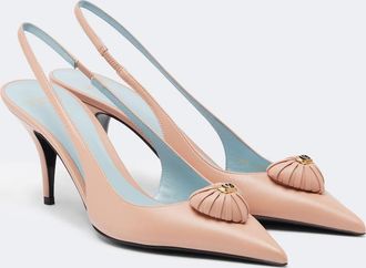 Valentino Garavani Coeur Royal leather slingback pumps