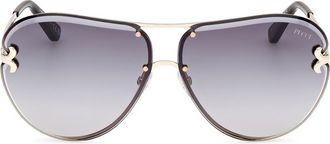 Emilio Pucci 66mm Oversize Pilot Sunglasses in Gold /Gradient Smoke at Nordstrom