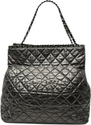Chanel Pre-owned Chain Me Tote - Dames - Vintage Shopper - Zwart - ONE Size - Leer - Vintage