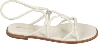 Gianvito Rossi Leren Flat Sandalen - Dames - Sandalen - Wit - 40 EU - Leer - Schoenen