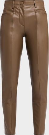 Milly Rue Cropped Faux Leather Skinny Pants