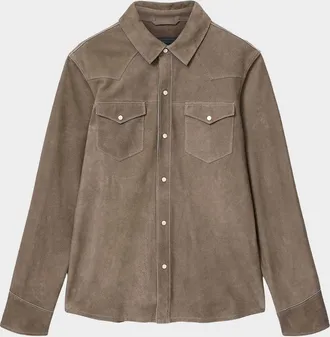 John Varvatos Men & apos;s Sage Suede Western Shirt Jacket