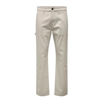 Only & Sons Ruime Werkbroek - Heren - Straight fit broeken - Beige - W31 L32 - Katoen - Broeken