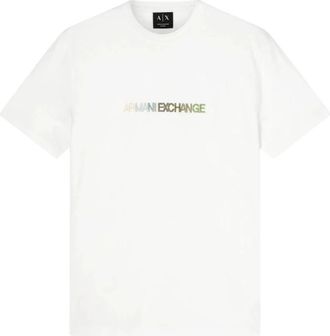 A|X Armani Exchange T-shirt met ronde hals - Heren - T-shirts - Wit - XS - Katoen - Tops