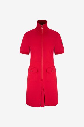 Moncler Mini-Polokleid aus Milanojersey mit Stehkragen und Zip